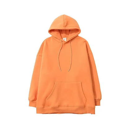 maoxiangshop Fleece Hoodie Men Casual Pocket Long Sleeve Oversized Pullover Tops Harajuku Street Thicken Solid Sweatshirt Sports Pullover 5xl