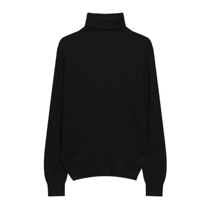 maoxiangshop Winter High Quality Wwomen's Wool Sweater Solid Color High-neck Pullover Long-sleeved Knit Top