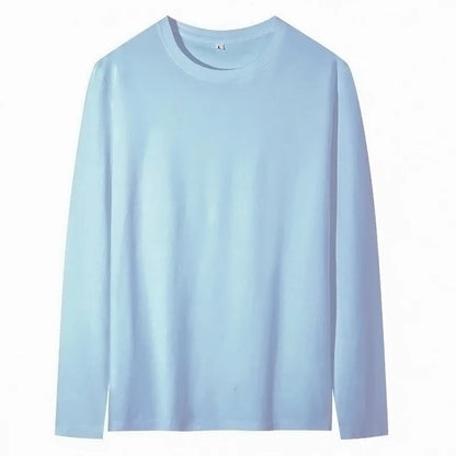 maoxiangshop New Base Shirts Spring Summer Mens O-Neck T-Shirt Long Sleeve T Shirt Male Solid Tshirt Man Clothing Tshirt Men Tops Tees