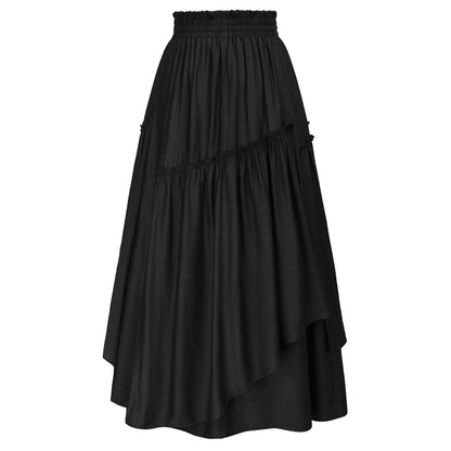 maoxiangshop Women Renaissance Long Skirts Women Overlay Decorated Drawstring Waist Swing Skirt Victorian Renaissance Maxi Skirt A30