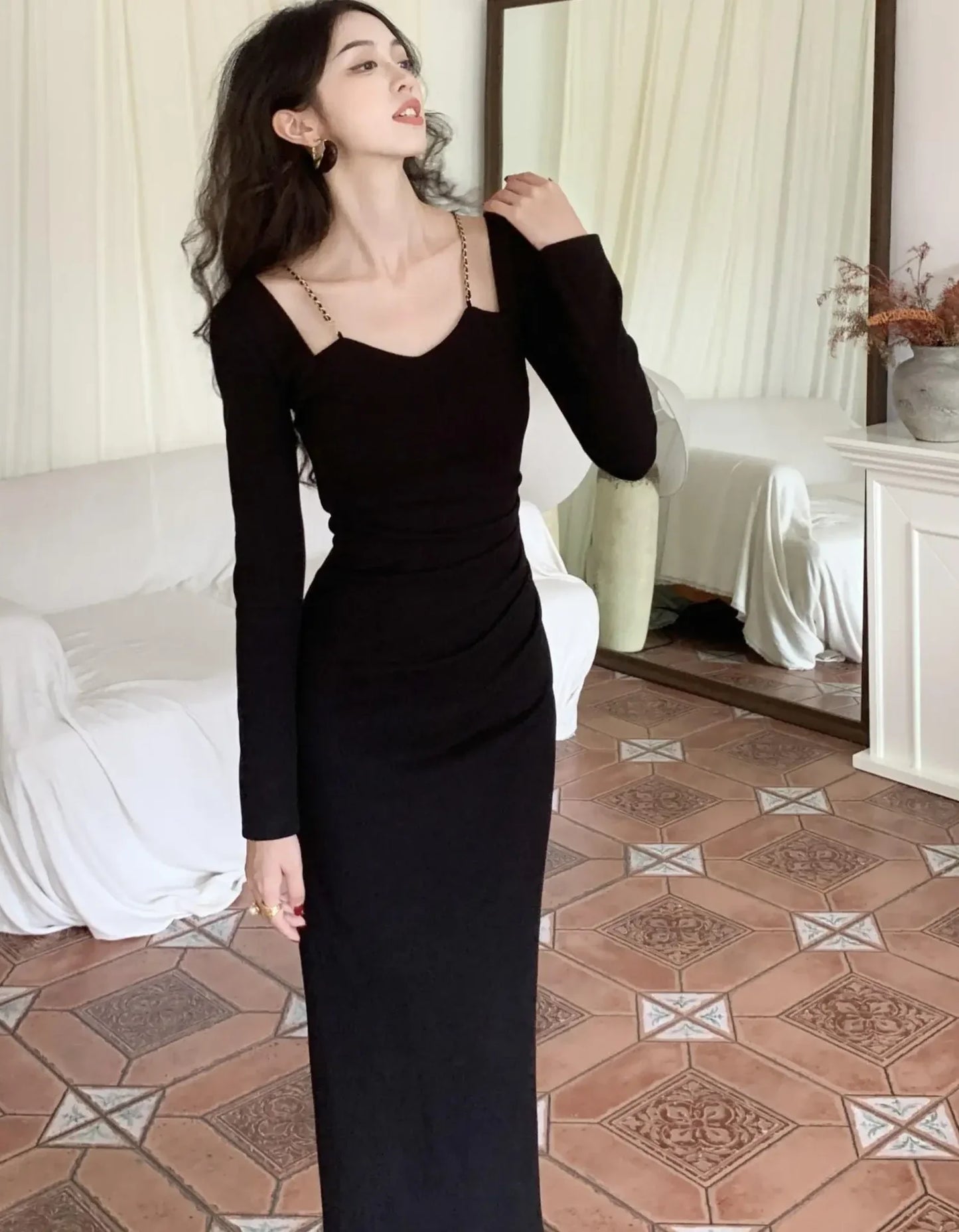 Women Sexy Bodycon Wedding Runway Party Dress Autumn Elegant Birthday Evening Prom Robe Spring Fashion Female Solid Clothing