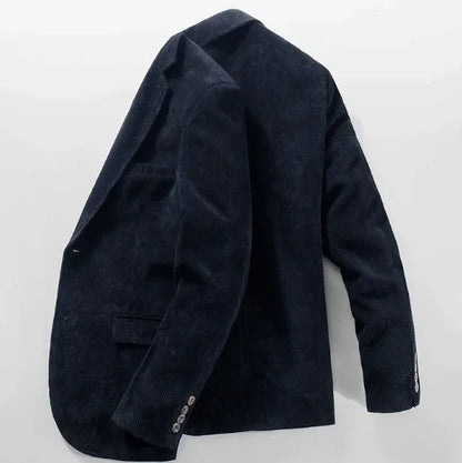 maoxiangshop Spring Autumn Men's Corduroy  Blazers High Quality Cotton Middle-aged Business Loose plus Size Coat 4XL