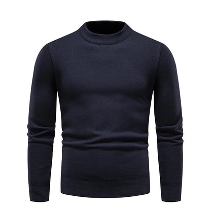 maoxiangshop Men's Pullover Soft Sweater Winter Velvet Shirts Brand Clothing Knitted Fleece Warm Cold Blouse Slim Fit Bottom Shirts