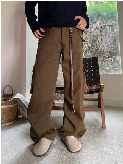 maoxiangshop Wide Cargo Pants Men Baggy Oversize Cargo Trousers Male Oversize  Loose Casual Streetwear Hip Hop Pocket Spring
