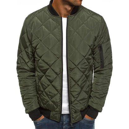 maoxiangshop Winter New Cotton Jacket Men's Baseball Collar Mesh Pressed Lightweight Cotton Jacket Vintage Flight Casual Long Sleeve