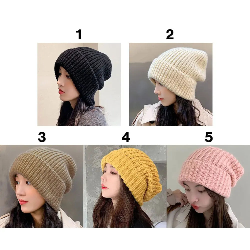 maoxiangshop Winter Warm Hats  Men Hats Solid Color Hip Hop Unisex Female Beanies for Women Casual Stacking Knitted Bonnet Caps