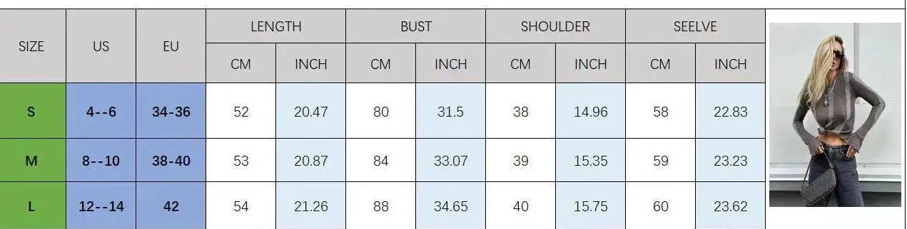maoxiangshop  -  Long Sleeve Thin T-shirts All-match Spring Large Stripe Patchwork Tees Autumn Round Neck Slim Perspective Knit Tops Fashion