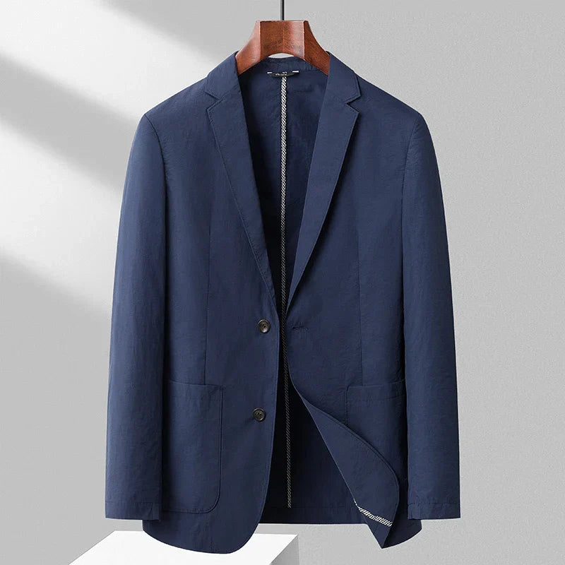 maoxiangshop 2024 Spring Summer Men Casual Blazers Khaki White Navy Black Suit Coats Thin Nylon Cotton Blend Fabric Outfits Everyday Clothes