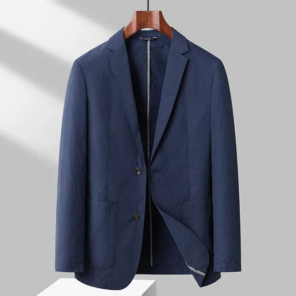 maoxiangshop 2024 Spring Summer Men Casual Blazers Khaki White Navy Black Suit Coats Thin Nylon Cotton Blend Fabric Outfits Everyday Clothes