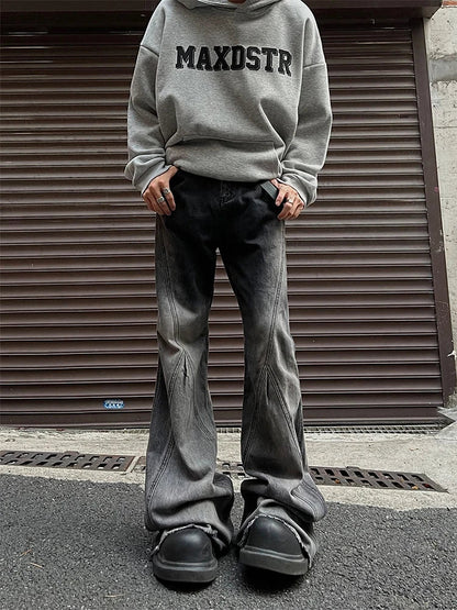 Black and Gray Women Jeans High Waist Fashion American Camouflage Y2K Streetwear Chic NEW Wide Leg Jean Female Trouser Baggy Den