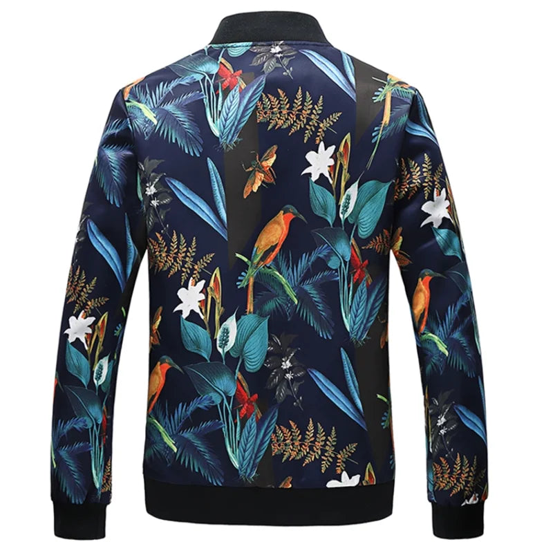 maoxiangshop Plus Size 6XL-M 2024 Autumn New Printed Jacket Fashion Slim Fit Mens Casual Bomber Jacket Cardigan Zipper Coats Windbreaker Coat