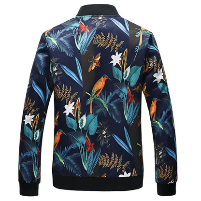 maoxiangshop Plus Size 6XL-M 2024 Autumn New Printed Jacket Fashion Slim Fit Mens Casual Bomber Jacket Cardigan Zipper Coats Windbreaker Coat