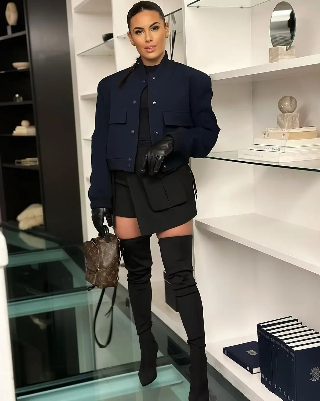 maoxiangshop  -  Fashion Solid Basball Coat Women Elegant O-Neck Oblique Pocket Short Coat Spring Autumn Casual Ladies Restro Jackets Coats