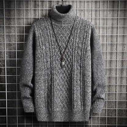 maoxiangshop 2024 Men's Winter Warm Turtleneck Sweaters Knitted Thick Pullover Casual Sweaters High Neck Knited Solid Color Jumpers for Men