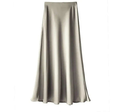 maoxiangshop  -  Luxury Satin Fish Tail Skirts For Women Summer Solid Color Fashion Traceless Waist Long Skirt Elegant Wrap Skirt Spring Autumn