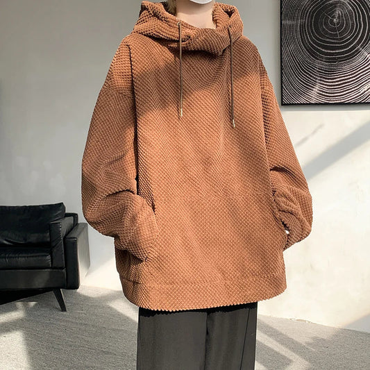 maoxiangshop Harajuku Corduroy Hoodies Men High Quality Streetwear Loose Y2k Hip Hop Hooded Sweatshirts Couple Clothing Female Pullovers