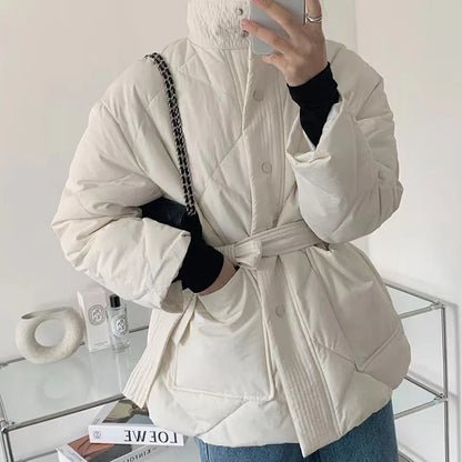 Women Winter Jacket Coats New Fall Fashion Black Padded Parkas Guangzhou Casual Warm Korean Style Overcoat Clothing Female