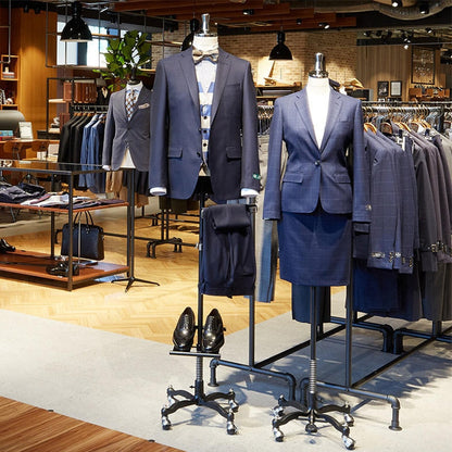 maoxiangshop Navy Blue 2 Piece Slim Fit Business Men Suit Stripe Groom Wedding Tuxedo Custom Skinny Prom Wedding Business Suit