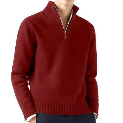 maoxiangshop New Men Long Sleeved Turtlenecks Sweaters Knitted Solid Color Streetwear oversized Breathable half zipper coats Basic Warm coats