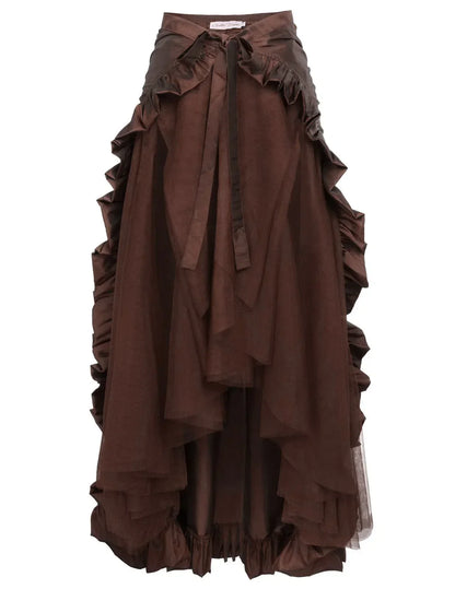 maoxiangshop  -  Big Size Women's Gothic Steampunk Skirt Pirate Flair and Victorian Ruffles Anime Cos Victorian Era Gothic Skirt