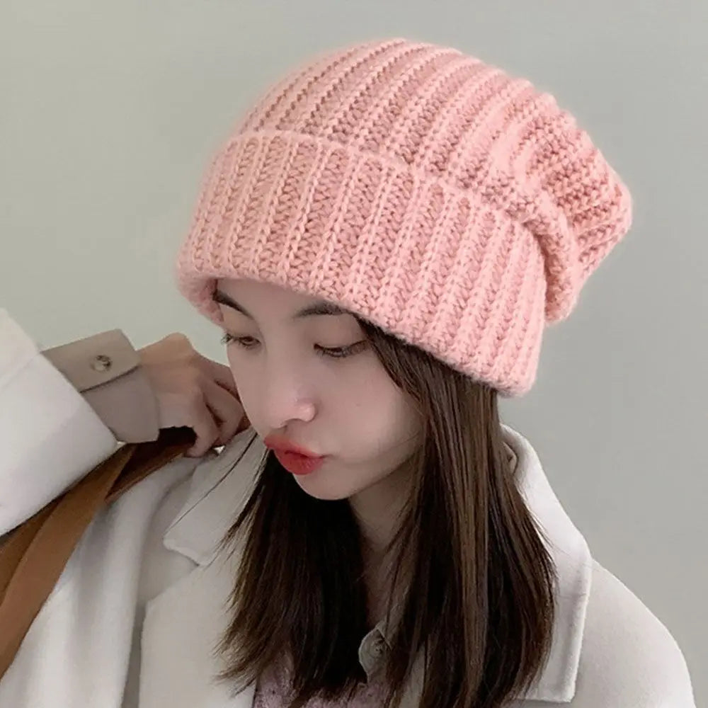 maoxiangshop Winter Warm Hats  Men Hats Solid Color Hip Hop Unisex Female Beanies for Women Casual Stacking Knitted Bonnet Caps