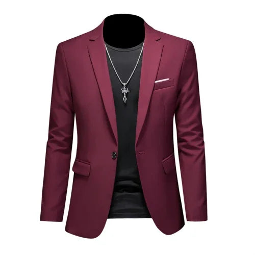 maoxiangshop High Quality Business Slim Fit Single Buttons Suits Jacket Men Slim Fit Casual Fashion Wedding Groom Tuxedo Blazer Coats 6XL-M