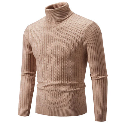 maoxiangshop New Men's Turtleneck Sweater Casual Men's Knitted Sweater Warm Fitness Men Pullovers Tops