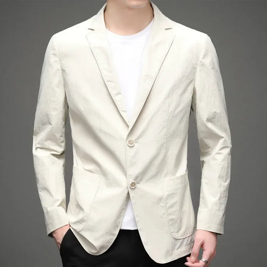 maoxiangshop Cotton Slim Fit Small Suit High-End Casual Suit Men's Single Layer & Thin Spring-Summer Top Single Western Coat Men