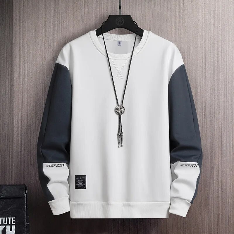 maoxiangshop Men Casual Sweatshirt Hoodie Men Harajuku Streetwear Pullover Male Patchwork Loose O-Neck Fashion Hip Hop Hoodies