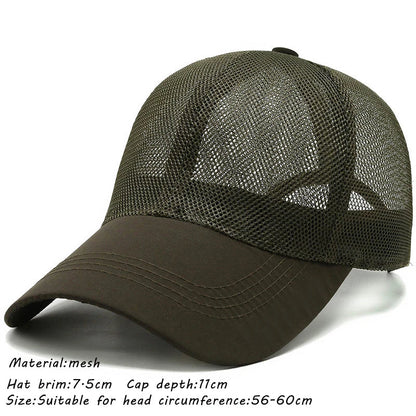 maoxiangshop Summer Full Mesh Baseball Cap Unisex Trucker Cap Trucker Caps Men Fishing Hat Quick Dry Golf Running Hat Adjustable Snapback Hat