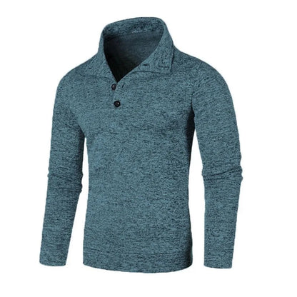 maoxiangshop Sweatwear Long Sleeve Solid Color Turtleneck Men Button Winter Autumn Pullover Warm Sweaters Jumper Slim Fit Casual Sweashirts