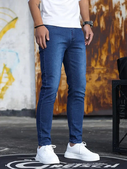 maoxiangshop Fashion Casual Mens Stretch Skinny Jeans Male Slim Fit Pencil Denim Cowboys Aesthetic Pants Men Clothing ﻿