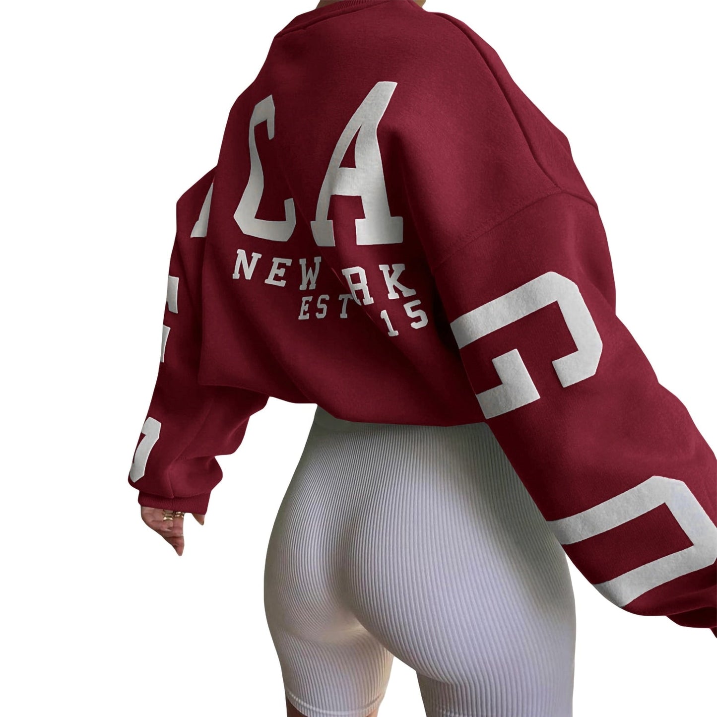 Combhasaki Women Y2K Grunge Loose Pullover Sweatshirts Letter Print Casual Thickened Long Sleeve Tops Autumn Hoodie Streetwear