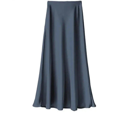 maoxiangshop  -  Luxury Satin Fish Tail Skirts For Women Summer Solid Color Fashion Traceless Waist Long Skirt Elegant Wrap Skirt Spring Autumn