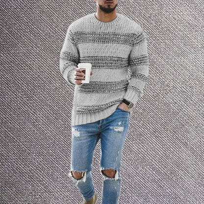 maoxiangshop Male Autumn And Winter Wool Sweater Round Neck Pullover Bottoming Shirt Color Matching All Matching Oversized Winter Coat Men