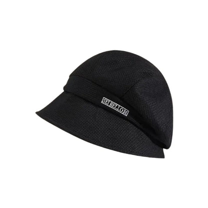 maoxiangshop Women's Hat in The Winter Big Head Circumference Japanese Joker Woman Cap The Small Black Face Luxury Hat Caps Autumn And Winter