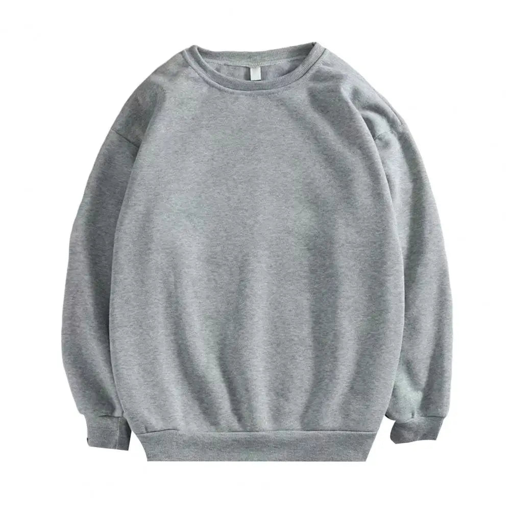 maoxiangshop Harajuku Sweatshirts Men's Autumn Korean Solid Color Fleece Oversized Pullovers Casual O Neck Basic Tops Hip Hop Streetwear
