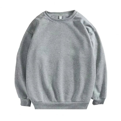 maoxiangshop Harajuku Sweatshirts Men's Autumn Korean Solid Color Fleece Oversized Pullovers Casual O Neck Basic Tops Hip Hop Streetwear