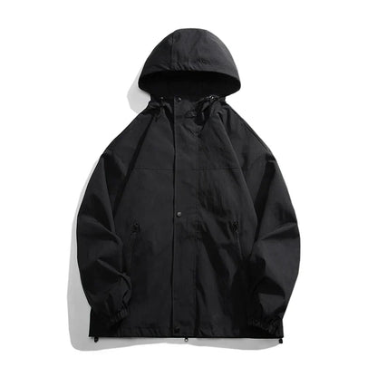 maoxiangshop 2024 Men Hooded Jacket Men Bomber Jacket Mens Windbreakers Zipper Coats Spring Autumn Loose Cargo Jacket Men Casual Sportswear