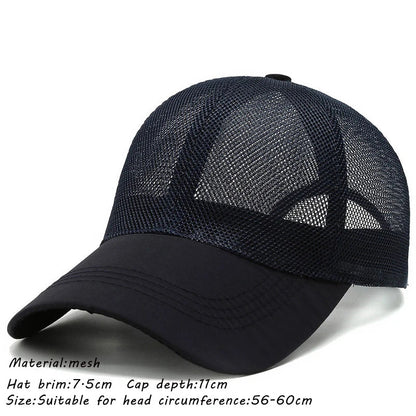 maoxiangshop Summer Full Mesh Baseball Cap Unisex Trucker Cap Trucker Caps Men Fishing Hat Quick Dry Golf Running Hat Adjustable Snapback Hat