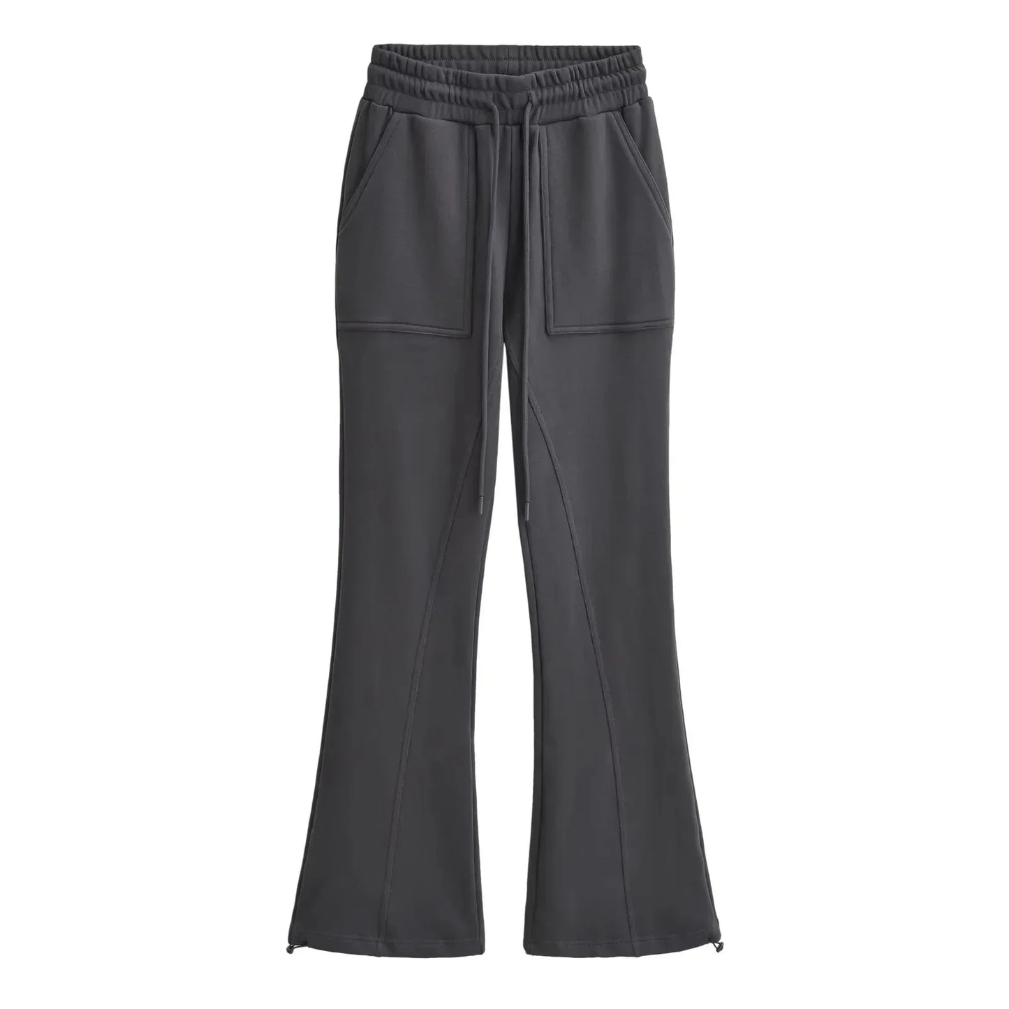 maoxiangshop -  Lace Up Loose Cargo Pants Women High Waist Fashion Pocket Baggy Sweatpants Women's Solid Streetweat Woman Autumn New