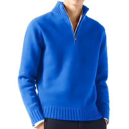 maoxiangshop New Men Long Sleeved Turtlenecks Sweaters Knitted Solid Color Streetwear oversized Breathable half zipper coats Basic Warm coats