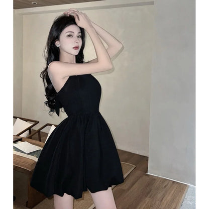 maoxiangshop High Waist Slim A-line Black Sexy Dress Bodycon Dresses Women Clothing Sexi Night Dress Hot Streetwear Party Mini Dress Summer