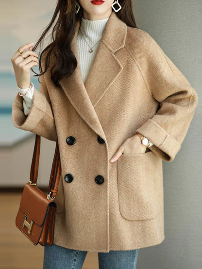 maoxiangshop Wool Coat Elegance Coats and Jackets Women New In Autumn Winter Jacket Women Korean Style Long Sleeve Office Lady Trench Coat