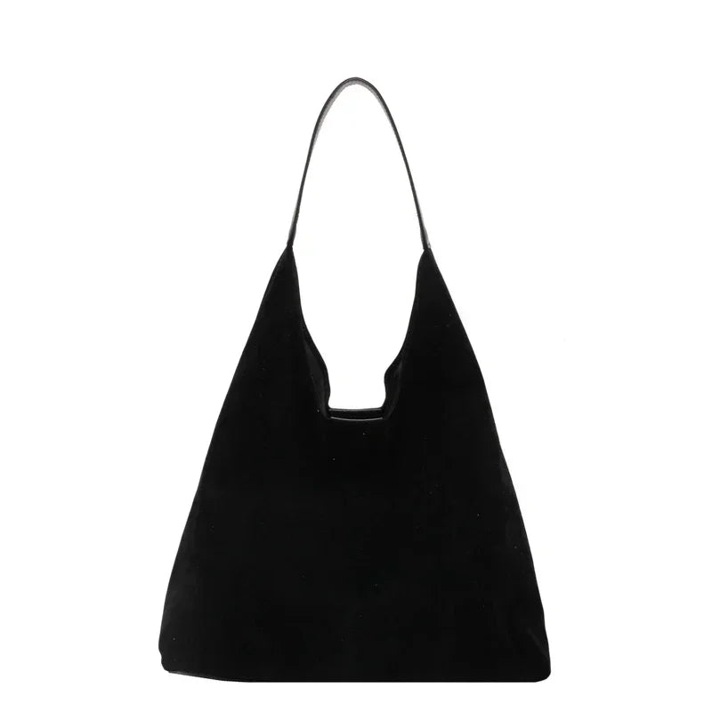 Autumn/Winter Retro Women's Bag Hot Selling Large Capacity Suede Shoulder Bag Solid Color Simple Casual Commuter Bag Сумка