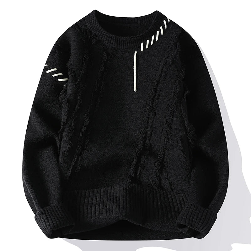 maoxiangshop Autumn Winter Warm Mens Sweaters Fashion Turtleneck Patchwork Pullovers New Korean Streetwear Pullover Casual Men Clothing