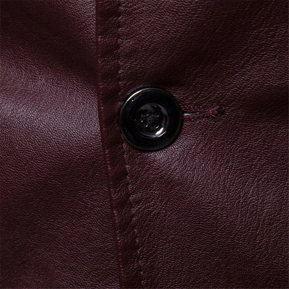 maoxiangshop Plus Size 5XL 6XL PU Jacket Men Solid Color Leather Coat Jacket Casual Motorcycle Biker Coat Leather Jackets Male Big Size 6XL
