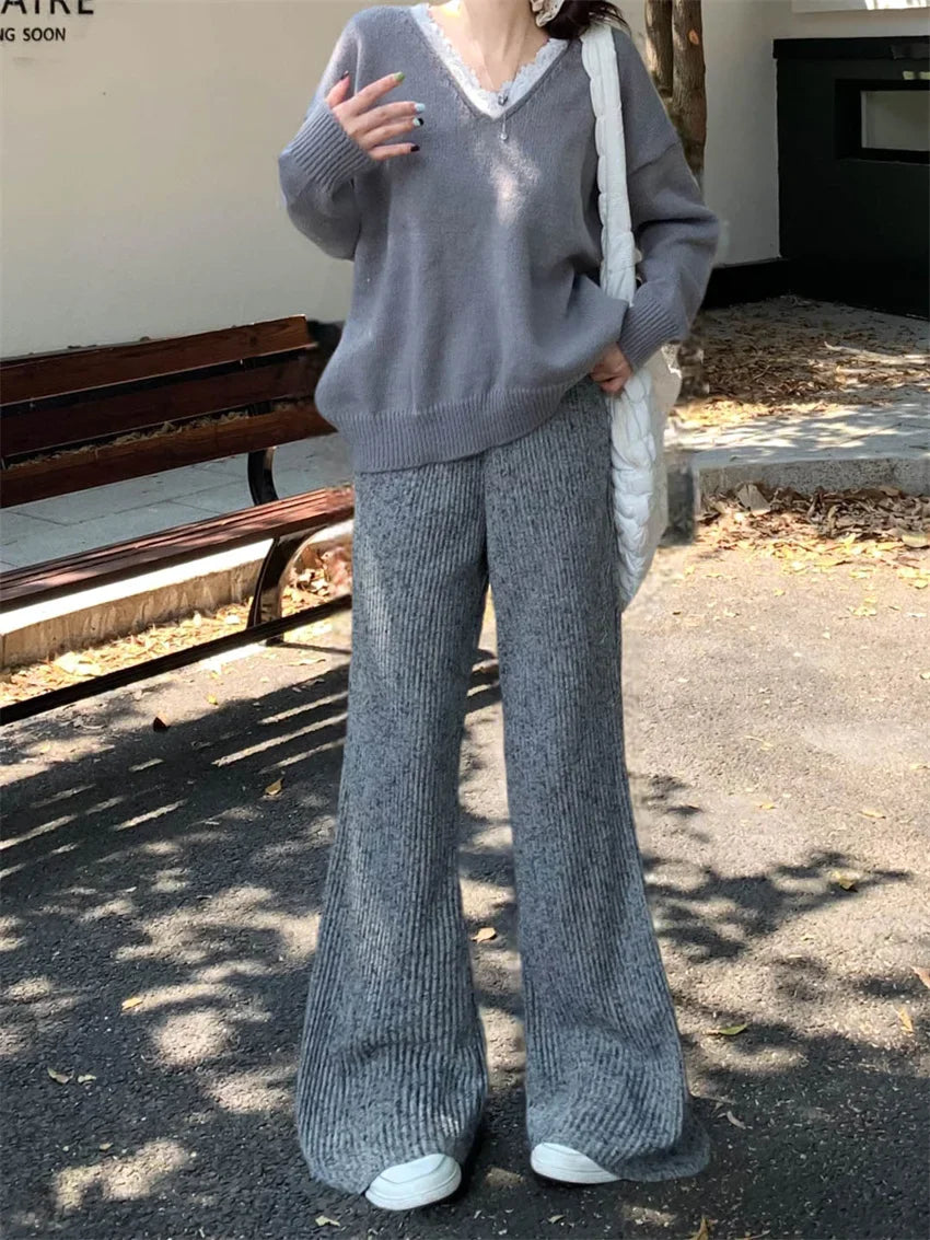 maoxiangshop  -  Winter Thicken Women Pants Loose Daily All Match High Waist New Gentle 2025 Streetwear Office Lady Casual Soft