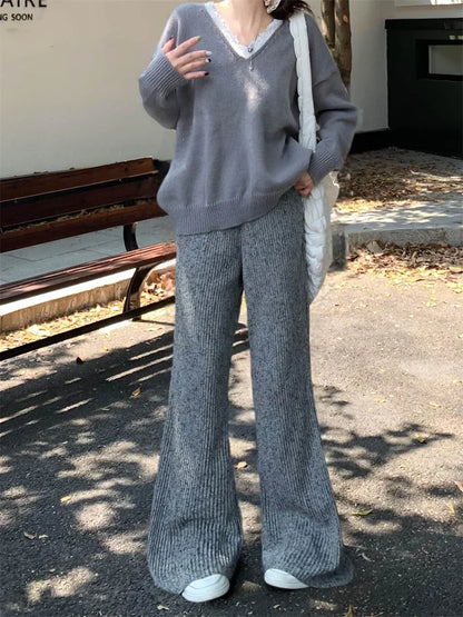 maoxiangshop  -  Winter Thicken Women Pants Loose Daily All Match High Waist New Gentle 2025 Streetwear Office Lady Casual Soft
