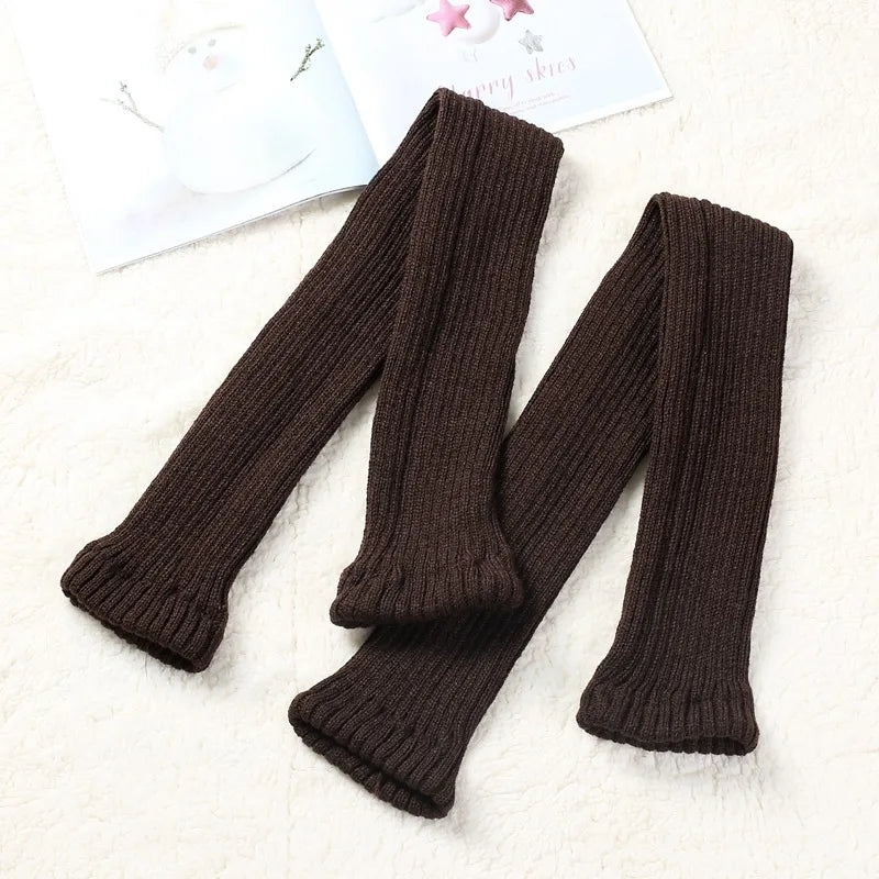 maoxiangshop 70cm Over Knee Yoga Leg Warmers Korean Lolita Winter Girl Women Knit Boot Socks Pile Up Socks Foot Warming Cover чулки